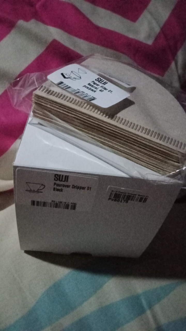 Paketan Seduh Kopi Suji V60 Plastic Dripper Penuang Kopi Size 01 Black