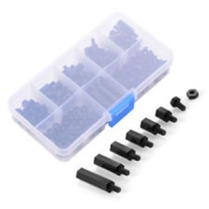 Spacers / Screw 180 pcs M3 Nylon Black Hex Screw