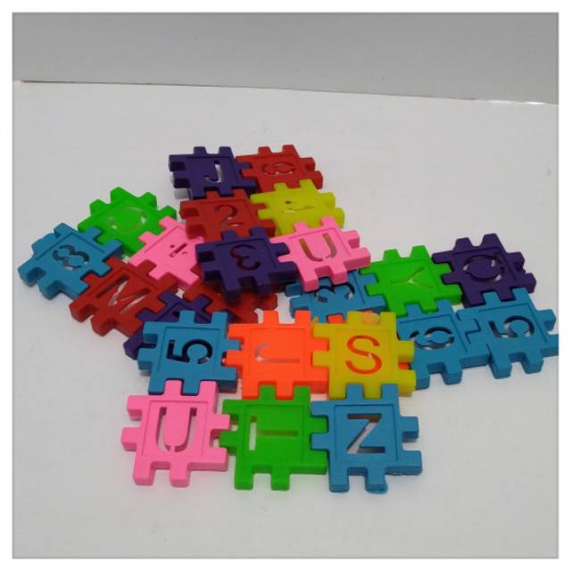 Mainan Anak Kreatif Puzzle Angka dan Huruf Pelangi