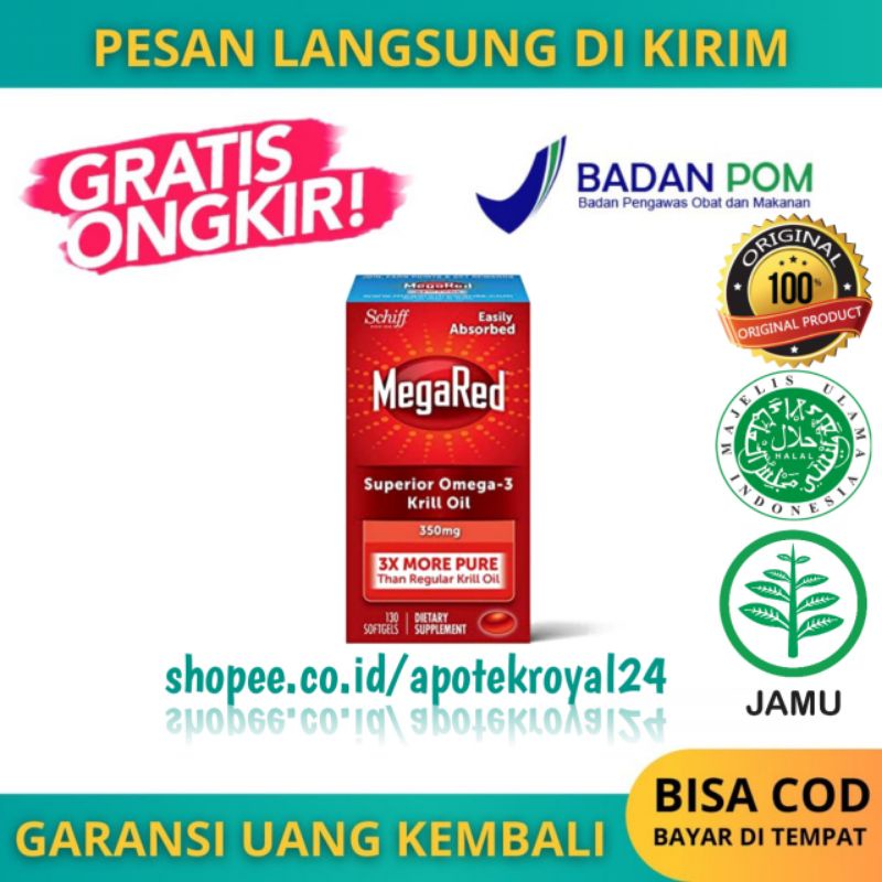 Mega Red Superior Omega 3 Krill oil Asli Original Megared Asli Softgel Udah Terpercaya Dan Terbaik