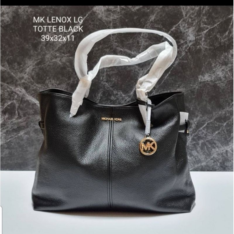 Tas michael kors lenox large tote black & lugagge asli