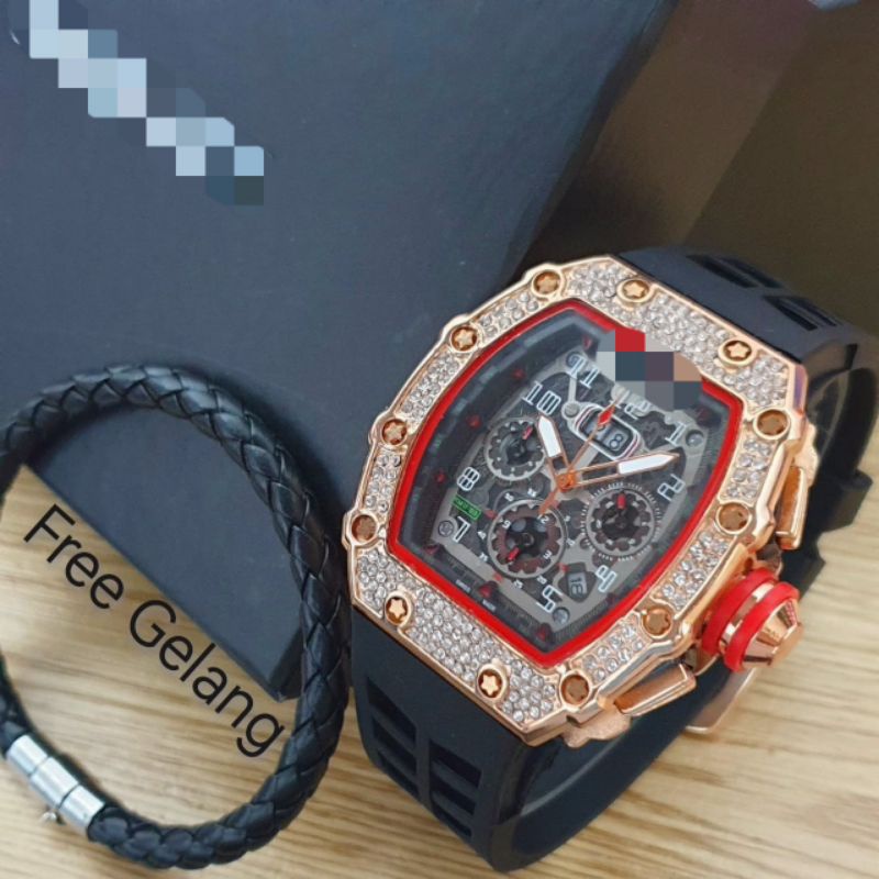JAM TANGAN PRIA RICHARD MILE DIAMOND FREE GELANG SEMI SUPER