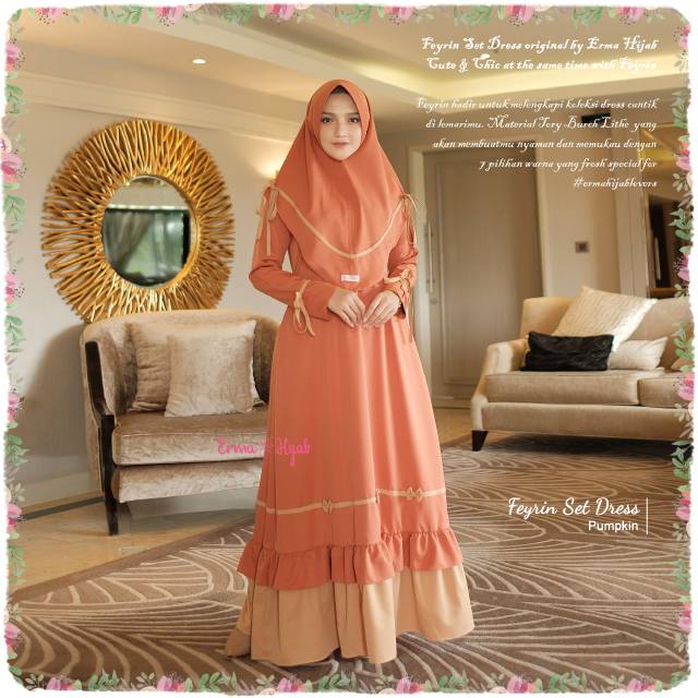 FEYRIN SET DRESS BY ERMA HIJAB /GAMIS ORIGINAL