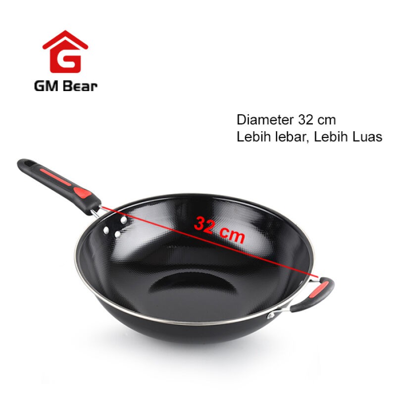 GM BEAR WAJAN PENGGORENGAN TEFLON 32CM 1069