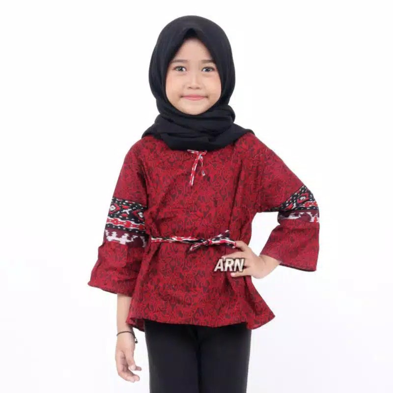Blouse Batik Anak Terbaru / Baju Atasan Anak Cewek Model Blouse