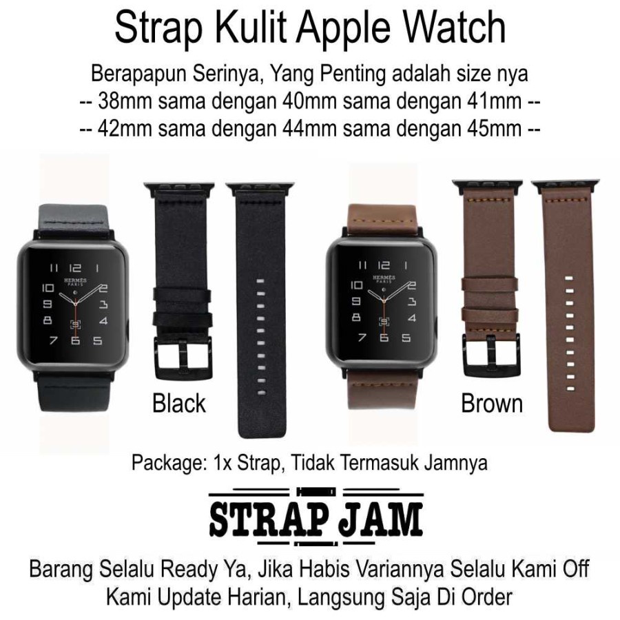 Modern Leather Strap Kulit Untuk Apple Watch 44mm 42mm 40mm 38mm