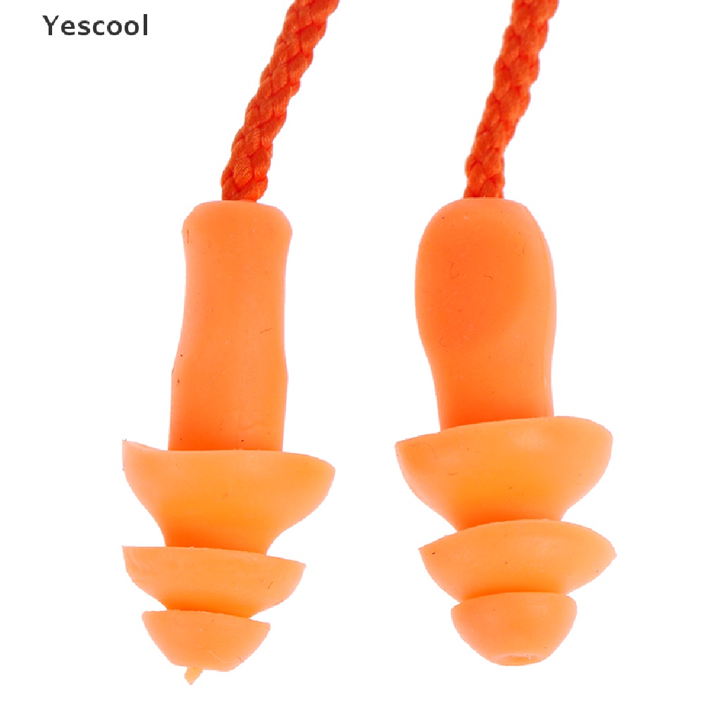 Yescool 1Pc earplug Silikon Lembut reusable Dengan Tali Untuk Proteksi Pendengaran