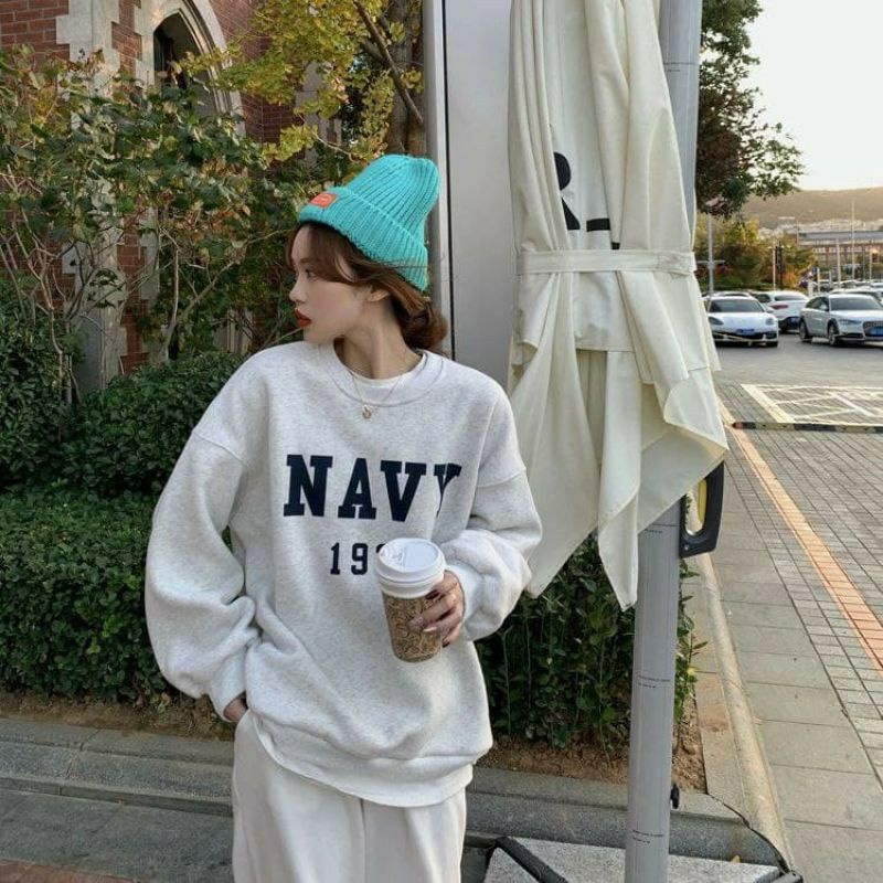 S - XXXXXL(6XL) Sweater NAVY 1930 Crewneck Harajuku OVERSIZE BIGSIZE Cute Pria Wanita 5XL 4XL 3XL 2L XXL Jacket Boy Girls Oversize Korean Style