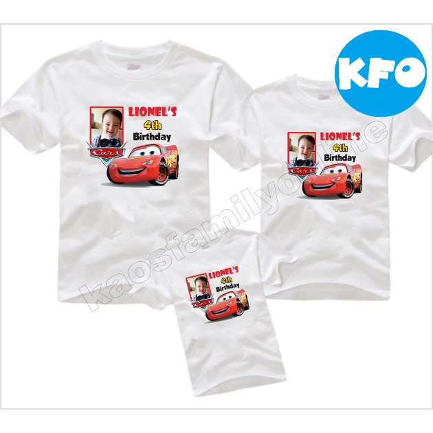 Baju Kaos Ulang Tahun Keluarga Foto Cars Family Couple / Kaos Request FREE Nama Tulisan Custom / Kao