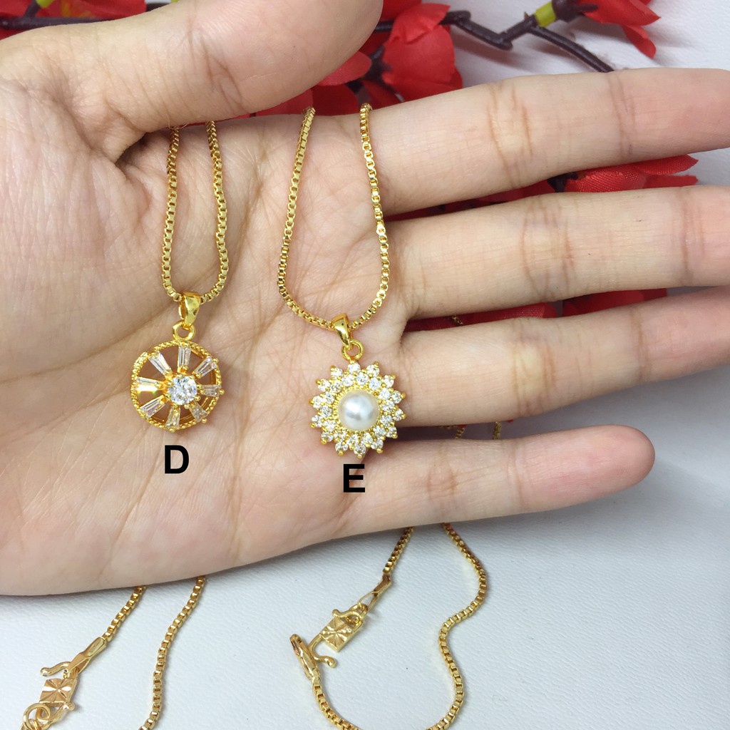 Kalung Xuping Liontin Batu Cubic Zirconia Lapis Emas - BN146