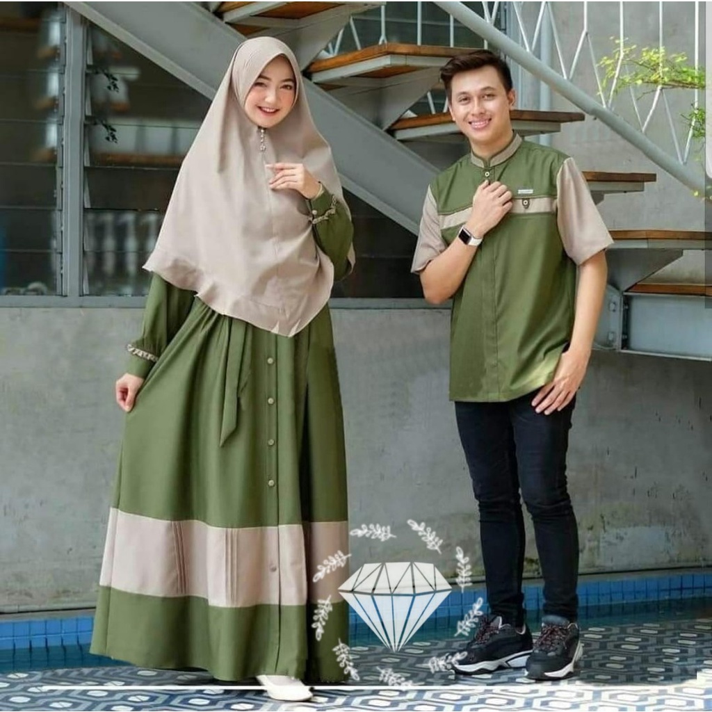 PCS CP RAMADHAN PAKAIAN COUPLE PRIA DAN WANITA PASANGAN KEMEJA DAN GAMIS MS ADA VIDEO REVIEW PRODUK