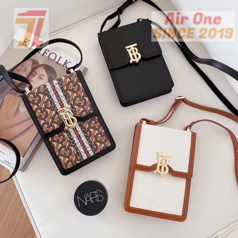 AirOne Tas burberry pouch tali lanyard (Pouch Hp) Small Branded Leather Bag
