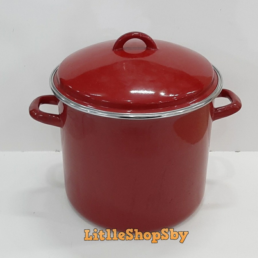 Panci Jumbo Tinggi Besar 8QT Enamel Merah Red