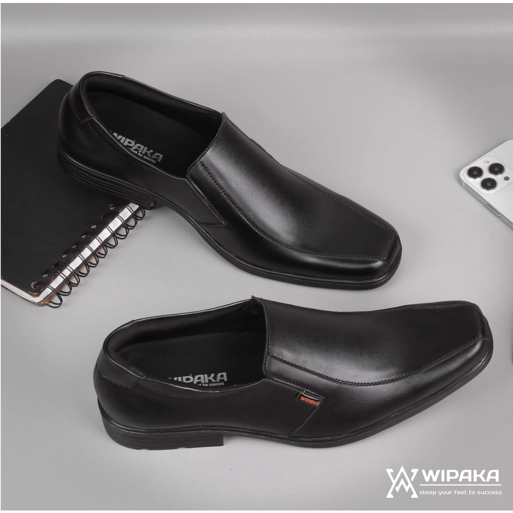 WIPAKA - Sepatu Pantofel Pria Pantofel Hitam Sepatu Pantofel Kulit Kerja