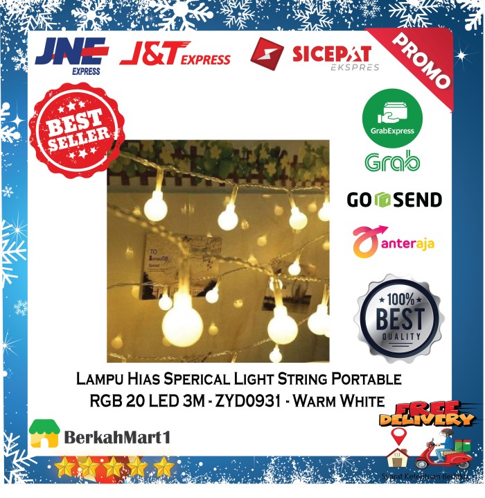 Lampu Hias Ruangan dan Pohon Natal LED String Portable Waterproof 3M