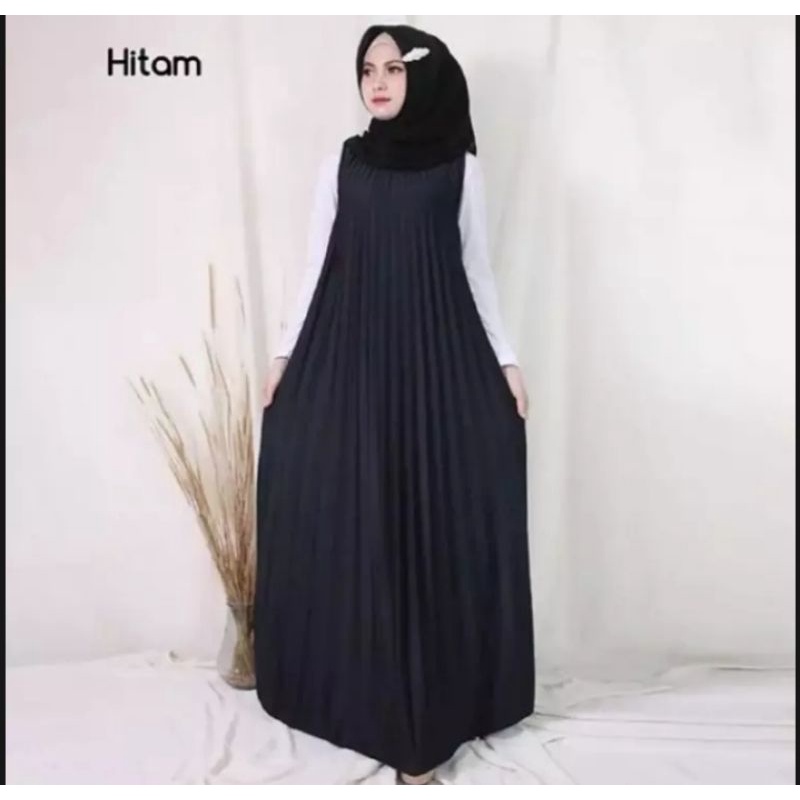 OVERALL GAMIS PLISKET TANPA LENGAN JUMBO / LONG DRESS MAXI NCL