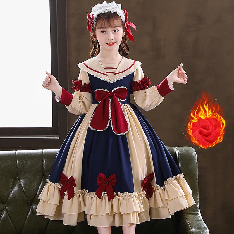 Autumn and winter girls dress Lolita Lolita skirt Lolita exotic children's dress 2021 children's pri