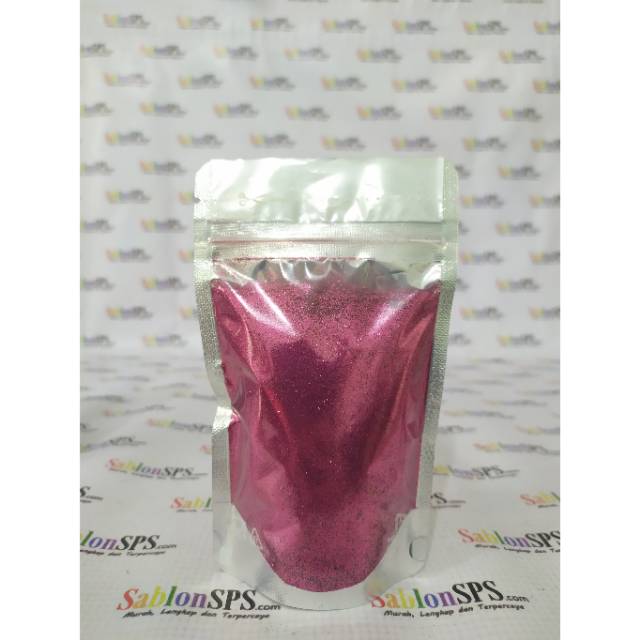 BUBUK GLITER PINK GLITTER POWDER 100gr ZIP LOCK