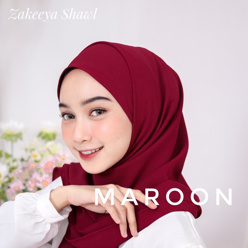 ZAKEEYA SHAWL PASHMINA DIAMOND ITALIANO IMPORT / DIAMOND DOLL PREMIUM by Ciloutfit-Maroon