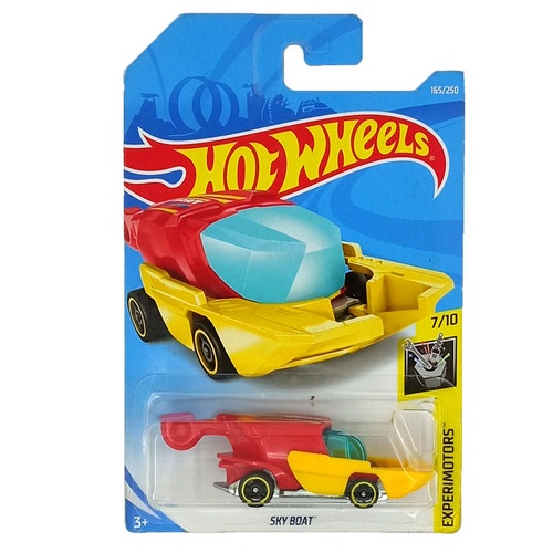 Hot Wheels Sky Boat Red Yellow HW Experimotors Mainan Hotwheels
