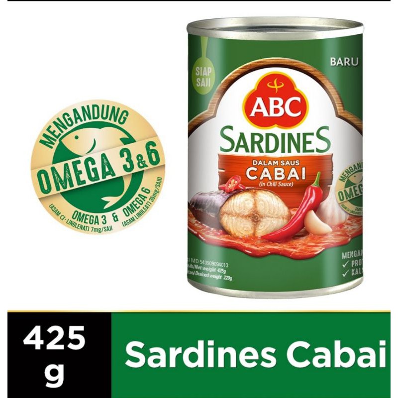 

ABC SARDEN SAUS CABAI / ABC SAEDINES DALAM SAUS CABAI 425 GRAM / CAN