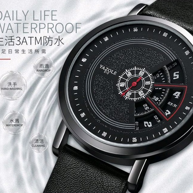 jam tangan cowok cewek anti air kulit original yazole 509 510 luxury watch kasual fashion 2023