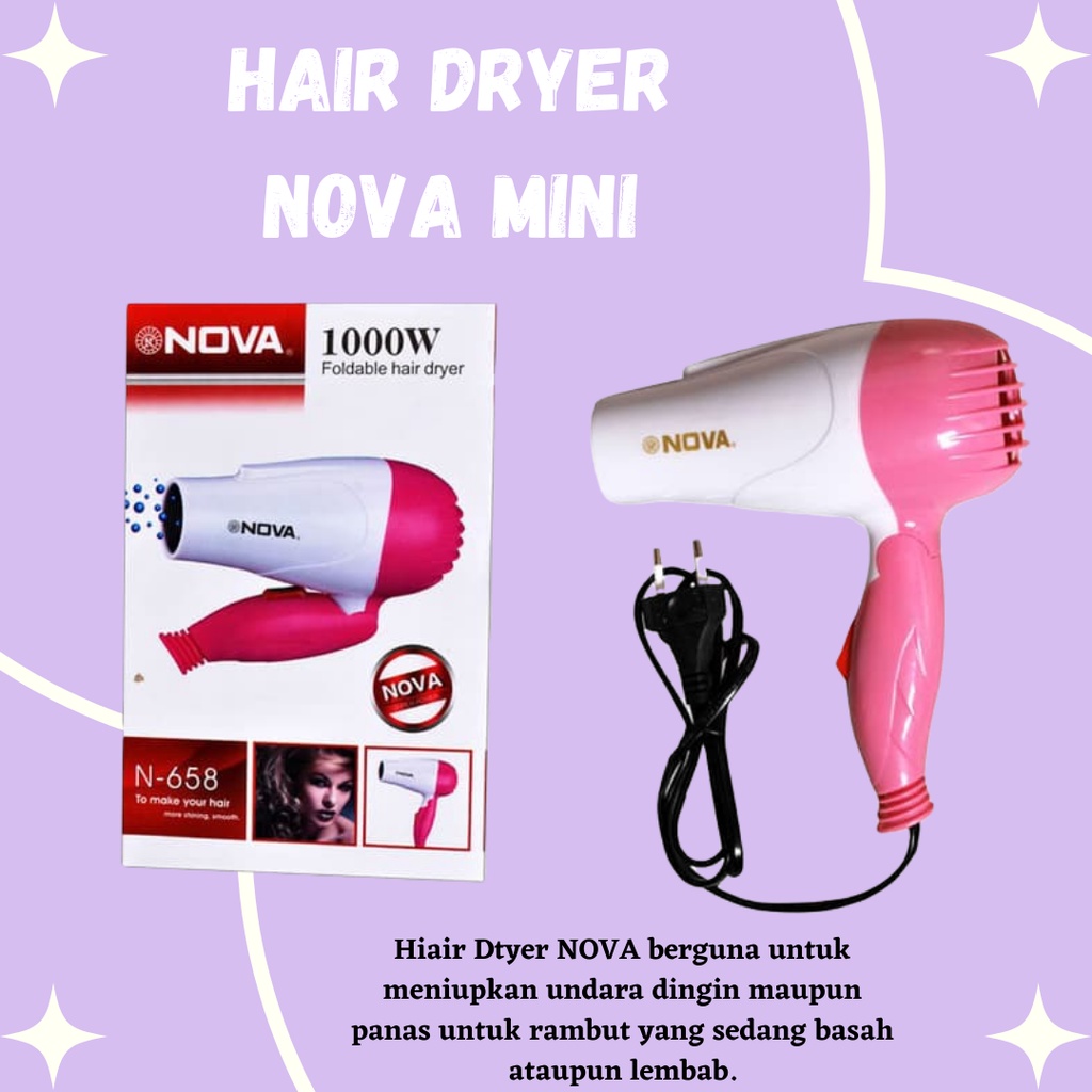 ORIGINAL 100%!! TEMURAH PENGERING RAMBUT HAIR DRYER NOVA MINI BERKUALITAS TERBAIK DIBAWA PRAKTIS NEW