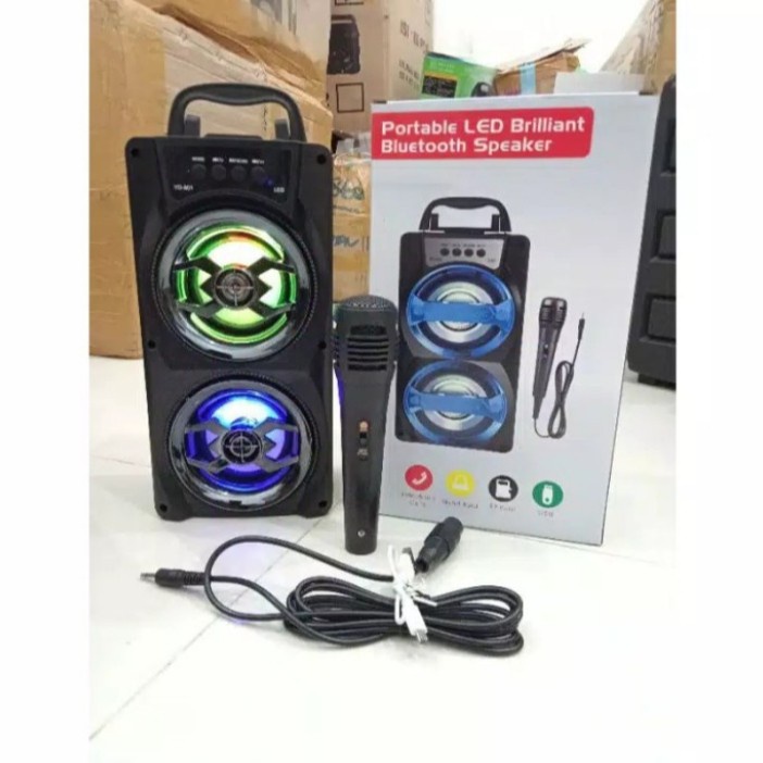 Promo Terbaru!!! Speaker Portable YD-801 Bluetooth Super Bass MP3 Player USB Radio Free Microphone