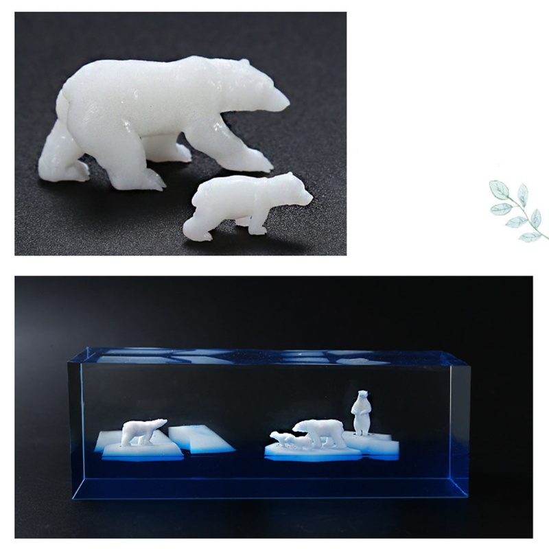 SIY  7 Shapes Silicone Mini Polar Bear Modeling Resin Mold Landspace Fillings Resin Jewelry Fillings Resin Casting Art Crafts