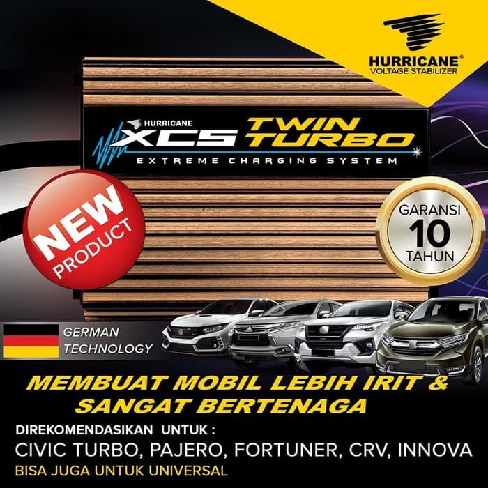 Hurricane XCS Twin Turbo Mobil Bonus  GROUND WIRE 6 kabel  Garansi Resmi 10 Tahun