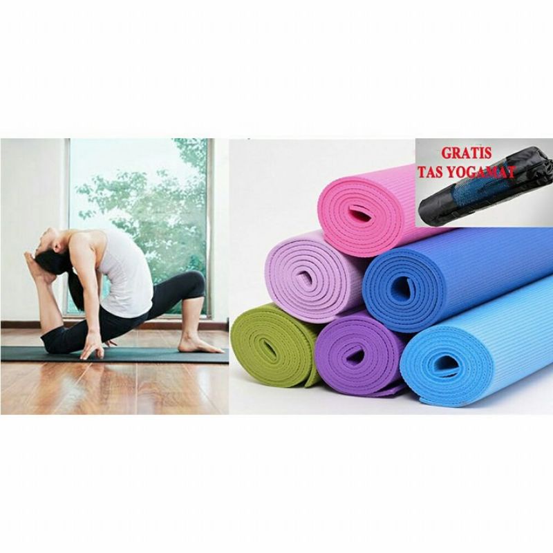 MATRAS SENAM BAHAN PVC MATRAS YOGA ALAS OLAHRAGA MATRAS FREE TAS