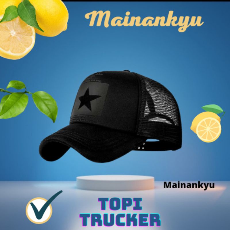 (MAINANKYU) Topi Trucker Baseball Star Quick Drying Mesh Fashion