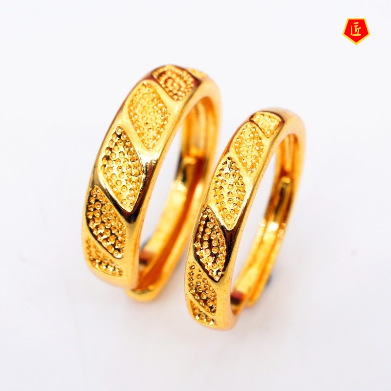 [Ready Stock]Simple Personality Frosted Gold Couple Rings