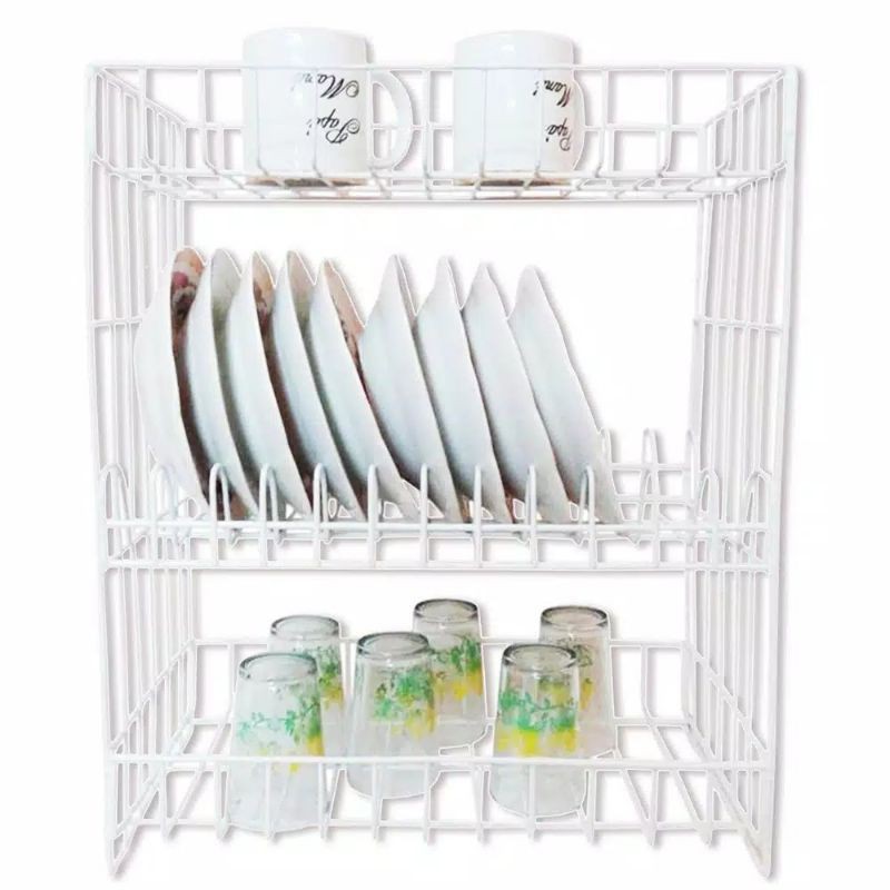 PROMO rak piring wastafel 3 susun besi anti karat