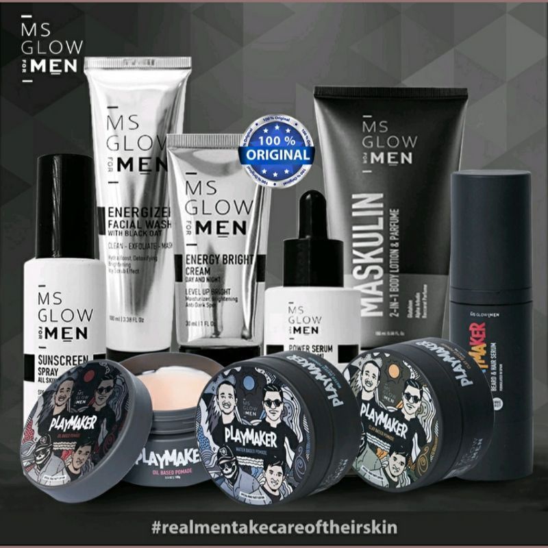 Jual [ORIGINAL] MS GLOW MEN ms glow for men paket basic perawatan wajah ...