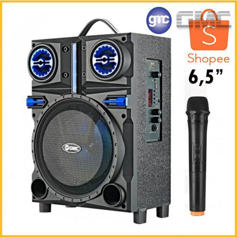 0Speaker Bluetooth GMC 897Q 6,5 Inchi Original Bonus Mic Wireless Super Bass /Salon