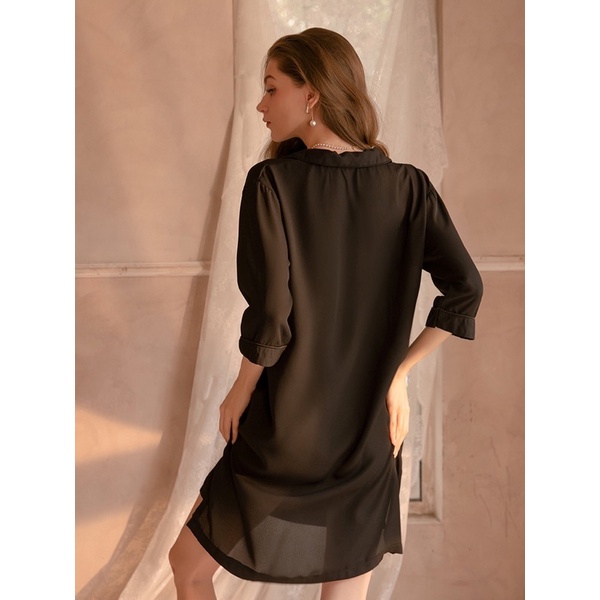 Sexy Lingerie Kemeja Baju Tidur Sexy Wanita / Lingerie Boyfriend Shirt / Kemeja Transparan Bigsize Baju Sexy Wanita  104 (683)-8