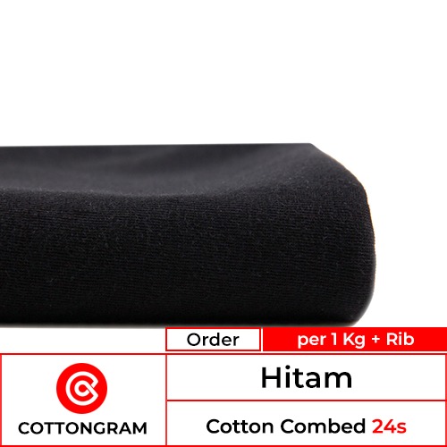 Kain Bahan Kaos Katun Kiloan Cotton Combed 24s Ultima Premium Warna Hitam Paket 1 Kg Dan Rib Shopee Indonesia