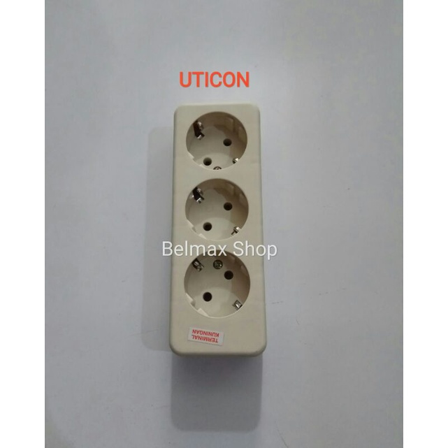 Stop Kontak 3 Lubang Uticon Tempel/Stop Kontak Kuningan 3 Lubang/Stop Kontak Uticon 3 Lubang/Stop Ko
