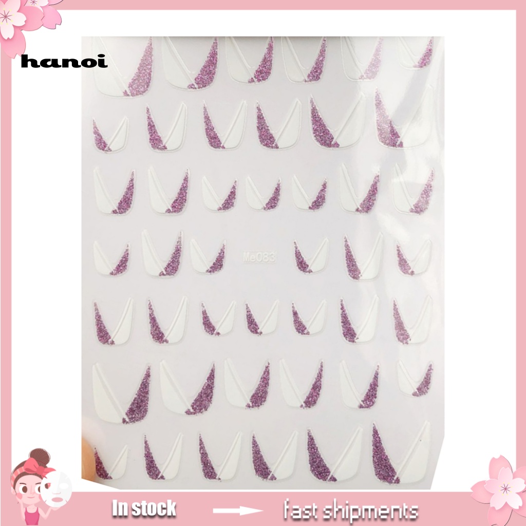 Han_stiker Kuku Motif Geometri / Bintang Untuk Nail Art / Manicure