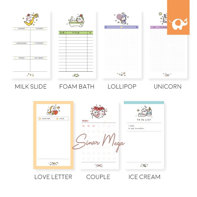 Super Cute Rabbit Series Memopad / Memo Kelinci Lucu Unik Murah-1