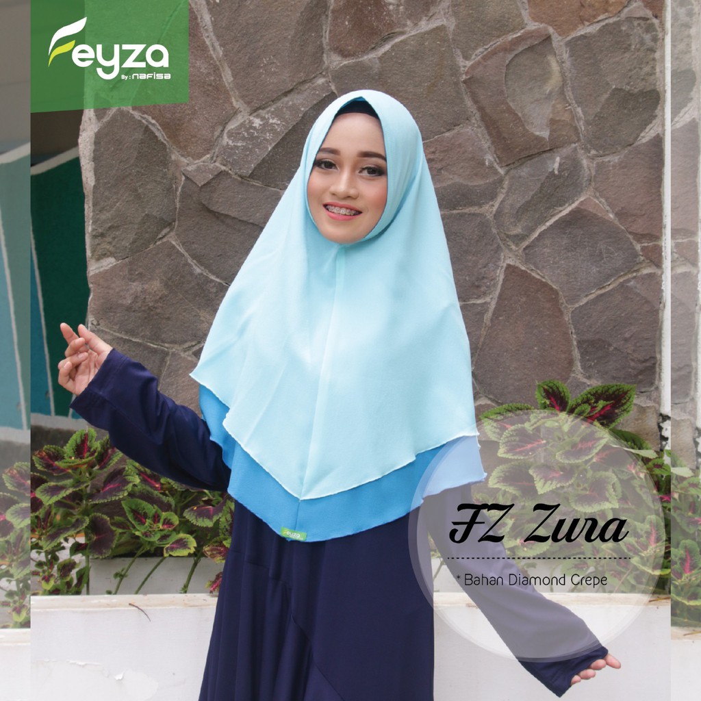 Hijab Instan Antem Feyza Zura | Jilbab Instan Bolak Balik Dua Warna Kerudung Diamond Crepe Premium