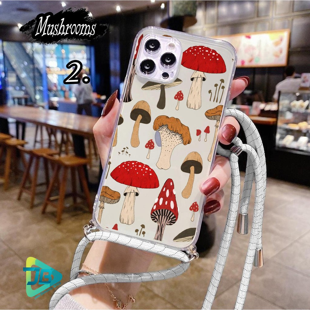 Softcase Slingcase Lanyard Bening MUSHROOM Realme C1 C2 C3 3 5 5i 5s 6 7 Narzo Pro JB4117