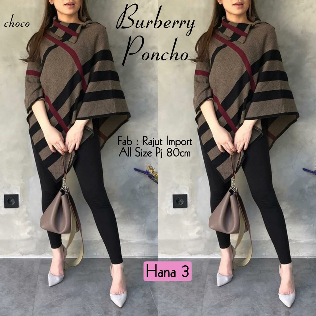 Burberry Poncho Import Rajut