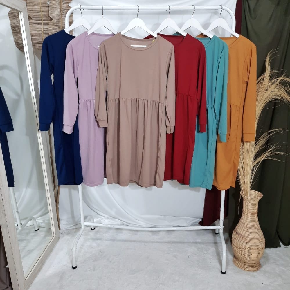 Dailythings Tunik Muslim Tangan Polos Anika Fit L-XXL LD 106cm Panjang 100cm