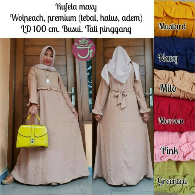 Gamis wolpeach wolfis grade A berkualitas