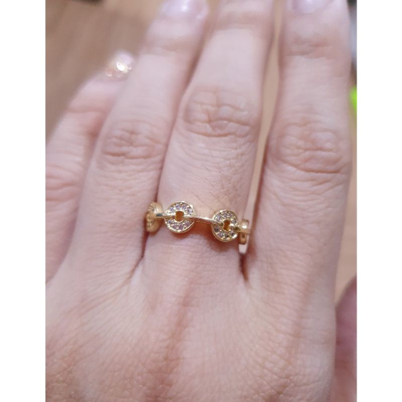 Cincin Titanium Asli gold free size Premium Quality Anti Karat Anti Alergi Ring Import Ct16