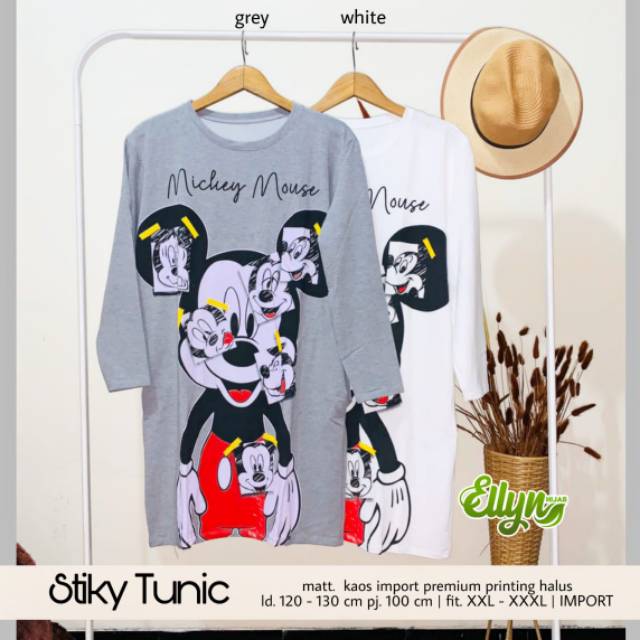 STIKY TUNIK JUMBO BIG SIZE / BAJU WANITA MOTIF MICKEY MOUSE