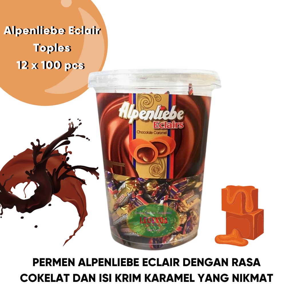 

Permen Alpenliebe Eclair Toples 100pcs x 12 gram karamel cokelat