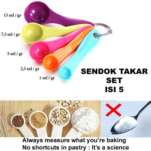 Sendok Takar Sendok Ukur 5in1 Pengukur Bahan Makanan Kue Bumbu Air Gula Garan Sendok Masak Dapur